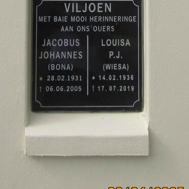 VILJOEN Jacobus Johannes 1931-2005 & Louisa P.J. 1936-2019