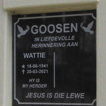 GOOSEN Wattie 1941-2021