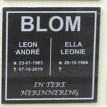 BLOM Leon Andre 1963-2019 & Ella Leonie 1964-