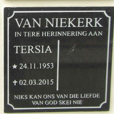 NIEKERK Tersia, van 1953-2015