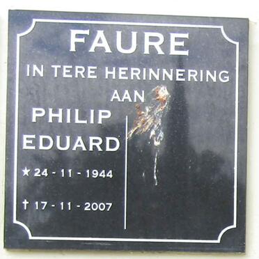 FAURE Philip Eduard 1944-2007