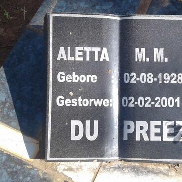 PREEZ Aletta M.M., du 1928-2001
