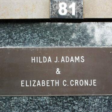 ADAMS Hilda J. :: CRONJE Elizabeth C.