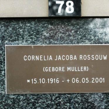 ROSSOUW Cornelia Jacoba nee MULLER 1916-2001