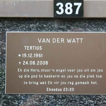 WATT Tertius, van der 1961-2008