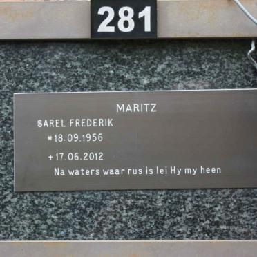 MARITZ Sarel Frederik 1956-2012