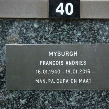 MYBURGH Francois Andries 1940-2016