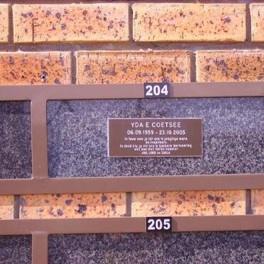 COETSEE Yda Elizabeth nee MARAIS 1959-2005