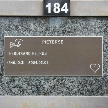 PIETERSE Fredinand Petrus 1946-2004