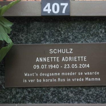 SCHULZ Annette Adriette 1940-2014