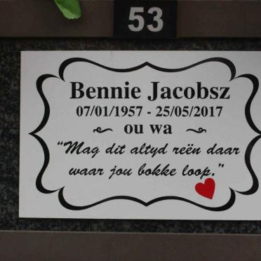 JACOBSZ Bennie 1957-2017