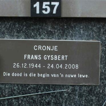 CRONJE Frans Gysbert 1944-2008