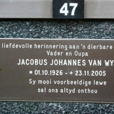 WYK Jacobus Johannes, van 1926-2005