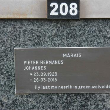 MARAIS Pieter Hermanus Johannes 1929-2015