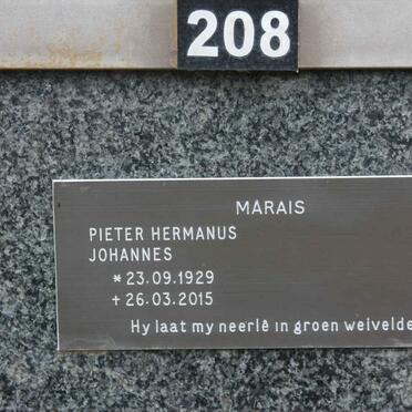 MARAIS Pieter Hermanus Johannes 1929-2015