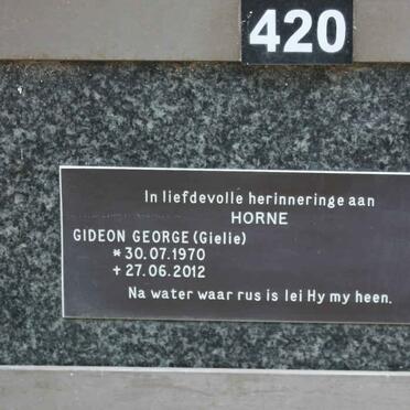 HORNE Gideon George 1970-2012