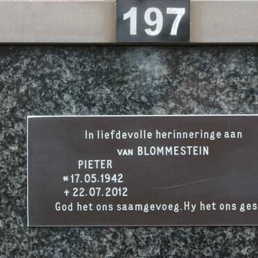 BLOMMESTEIN Pieter, van 1942-2012