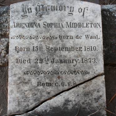 MIDDLETON Arendina Sophia nee DE WAAL 1810-1873