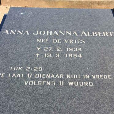 ALBERTS Anna Johanna nee DE VRIES 1934-1984