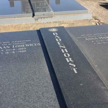 BADENHORST Adriaan Lodewicus 1925-1988 &amp; Anna Maria 1921-19?6