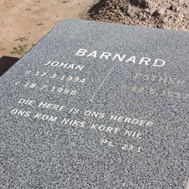 BARNARD Johan 1934-1998 &amp; Esther 1937