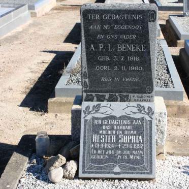 BENEKE A.P.L. 1916-1960 &amp; Hester Sophia 1924-1992