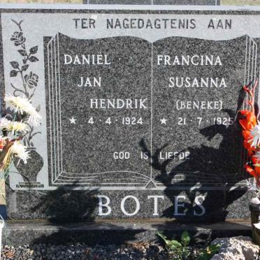 BOTES Daniël Jan Hendrik 1924- &amp; Francina Susanna BENEKE 1925-