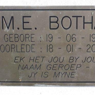 BOTHA M.E. 1930-2003