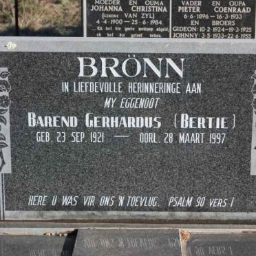 BRÖNN Barend Gerhardus 1921-1997