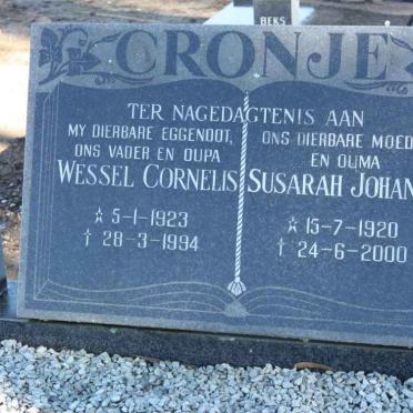 CRONJE Wessel Cornelis 1923-1994 &amp; Susarah Johanna 1920-2000