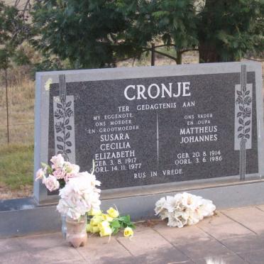 CRONJE Mattheus Johannes 1914-1986 &amp; Susara Cecilia Elizabeth 1917-1977