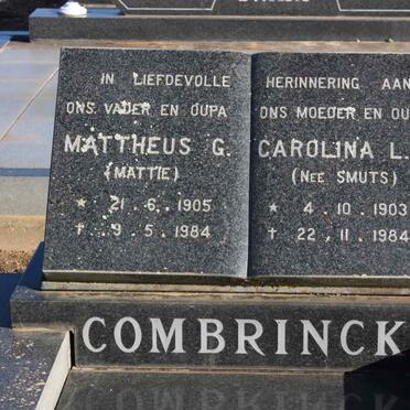 COMBRINCK Mattheus G. 1905-1984 &amp; Carolina L.M. SMUTS 1903-1984