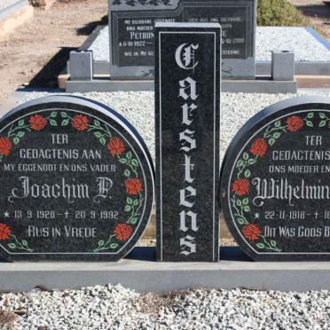 CARSTENS Joachim P. 1928-1992 &amp; Wilhelmina M. 1918-1994