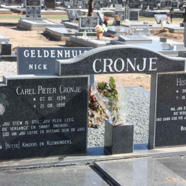 CRONJE Carel Pieter 1934-1998 &amp; Hester Maria 1938-2000