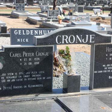 CRONJE Carel Pieter 1934-1998 &amp; Hester Maria 1938-2000