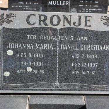 CRONJE Daniel Christiaan 1909-1997 &amp; Johanna Maria 1916-1991