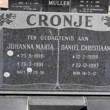 CRONJE Daniel Christiaan 1909-1997 &amp; Johanna Maria 1916-1991