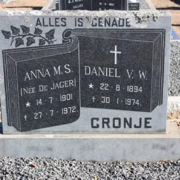CRONJE Daniel V.W. 1894-1974 &amp; Anna M.S. DE JAGER 1901-1972