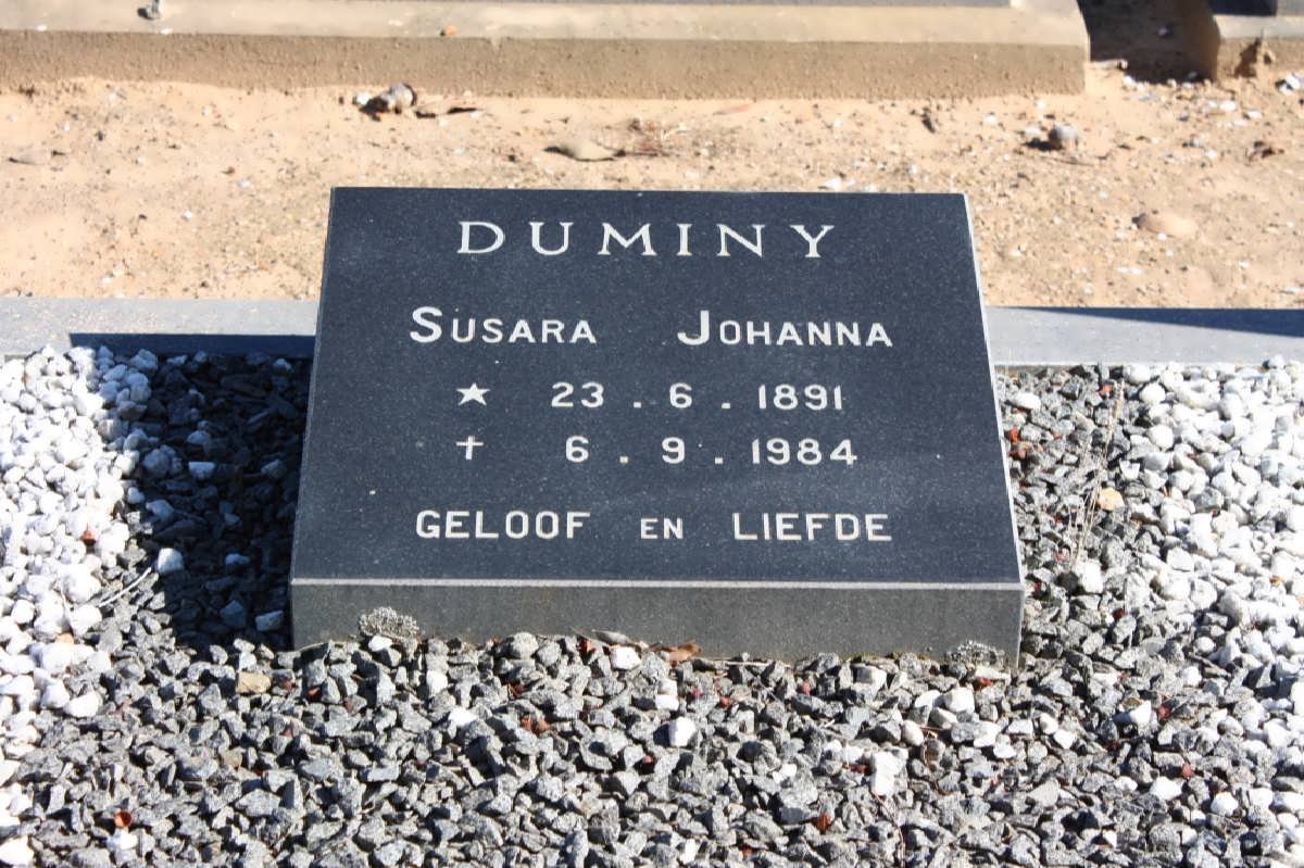 DUMINY Susara Johanna 1891-1984