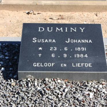 DUMINY Susara Johanna 1891-1984