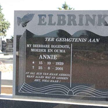 ELBRINK Annie 1929-2001