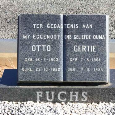 FUCHS Otto 1903-1982 &amp; Gertie 1904-1988