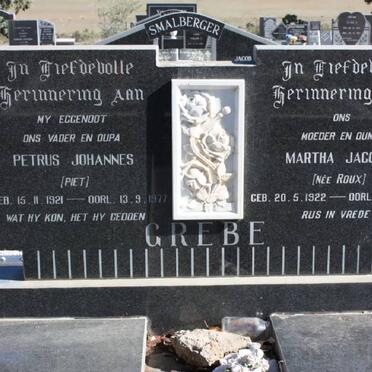 GREBE Petrus Johannes 1921-1977 &amp; Martha Jacoba ROUX 1922-2006