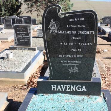 HAVENGA Margaretha Sansonette 1951-1976