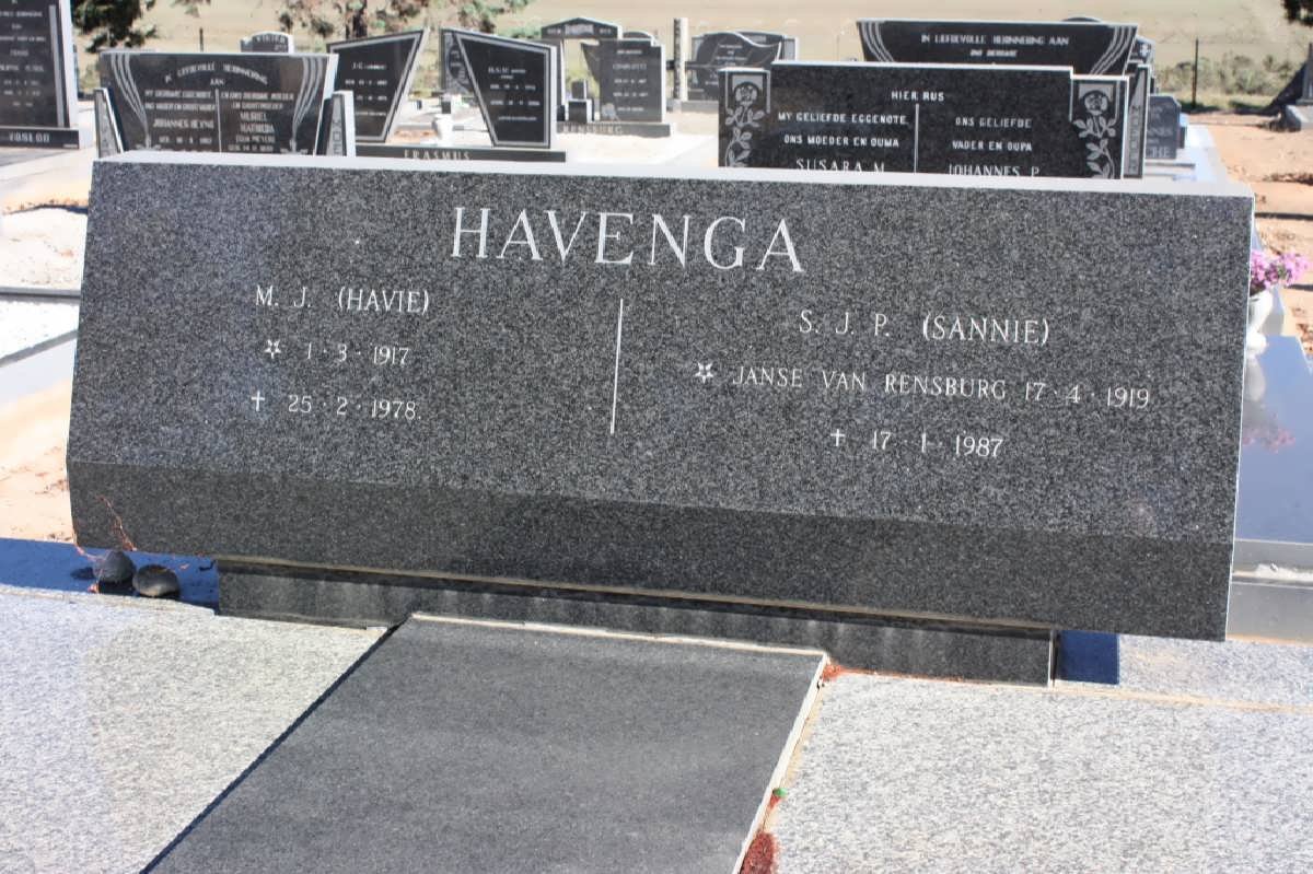 HAVENGA M.J. 1917-1978 &amp; S.J.P. JANSE VAN RENSBURG 1919-1987