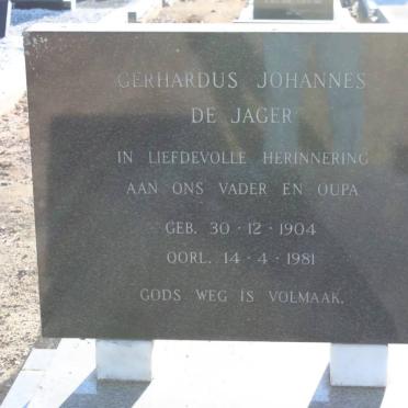 JAGER Gerhardus Johannes, de 1904-1981
