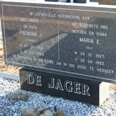 JAGER Frederik J., de 1914-1994 &amp; Maria E. 1927-1993