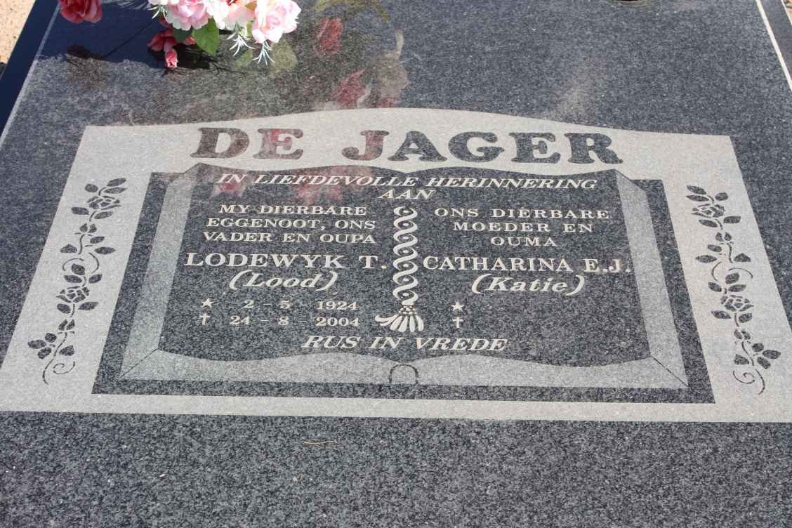 JAGER Lodewyk T, de 1924-2004 &amp; Catharina E.J.