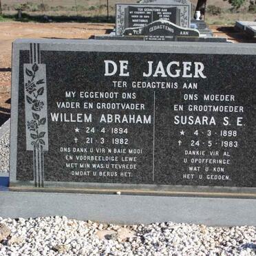 JAGER Willem Abraham, de 1894-1982 &amp; Susara S.E. 1898-1983