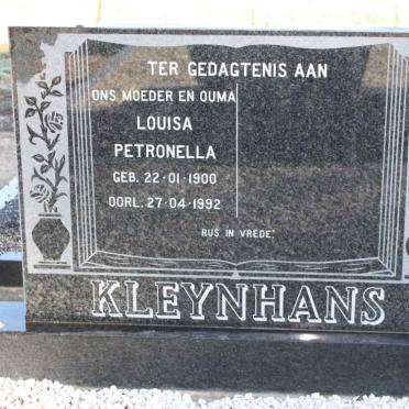 KLEYNHANS Louisa Petronella 1900-1992